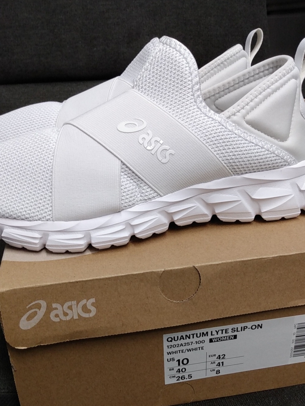 ASICS Slip-On Sneakers Quantum Lyte Slip-On Womens Sz 10 Shoe White 1202A257-100 - Picture 13 of 16